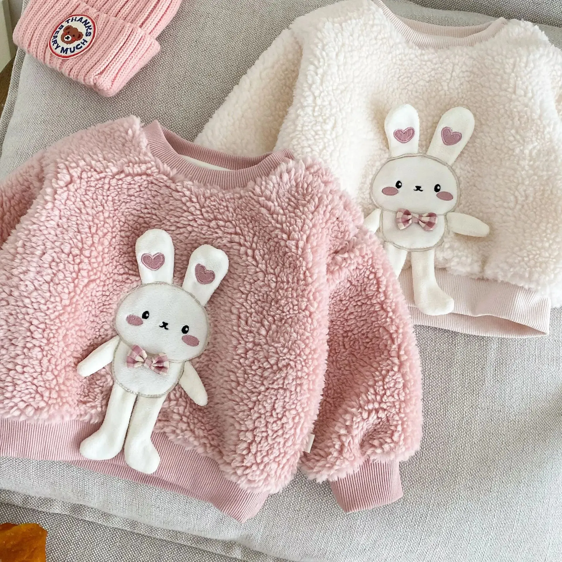 Girls' Plush Bunny Sweatshirt