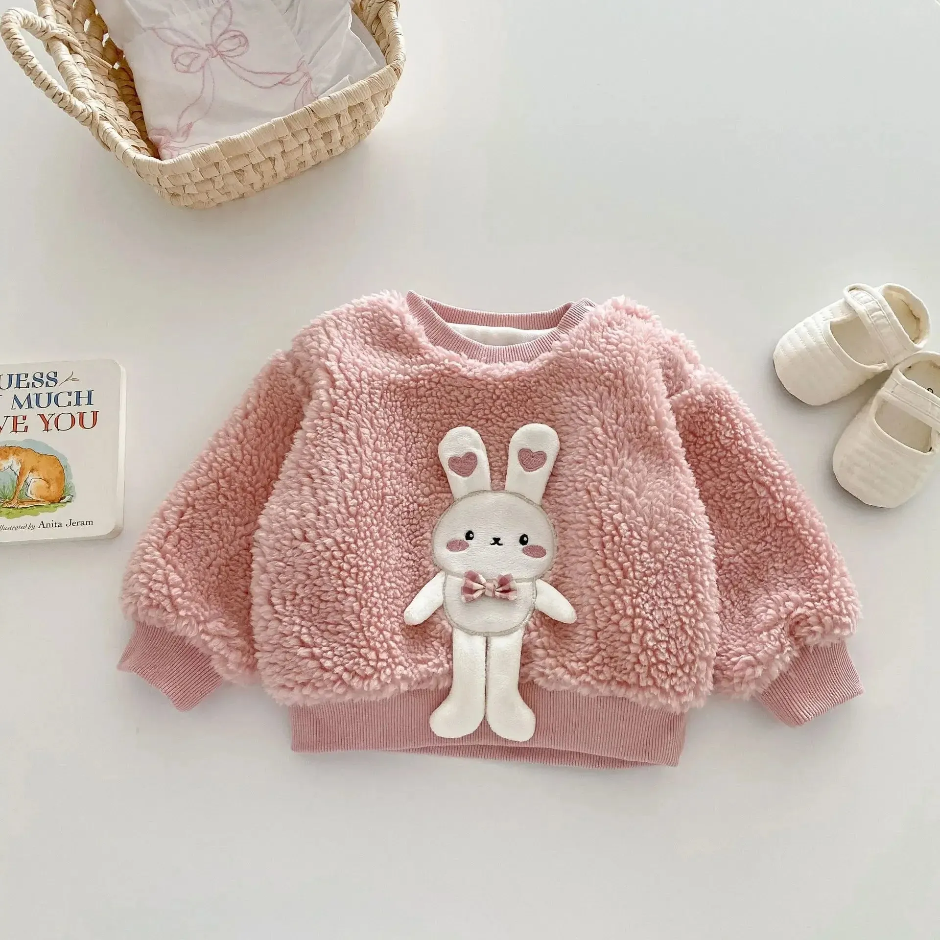 Girls' Plush Bunny Sweatshirt