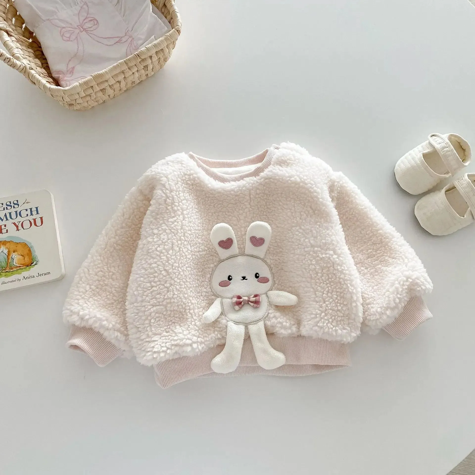 Girls' Plush Bunny Sweatshirt