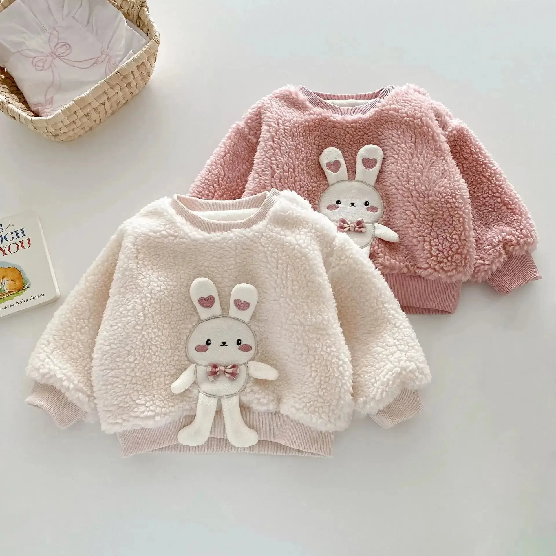 Girls' Plush Bunny Sweatshirt