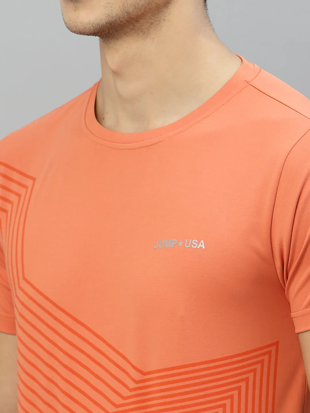 JUMP USA Ultralyte Men Coral Running Rapid Dry T-Shirt