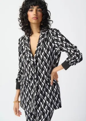 Kara - Joseph Ribkoff Geometric Print Silky Knit Blazer