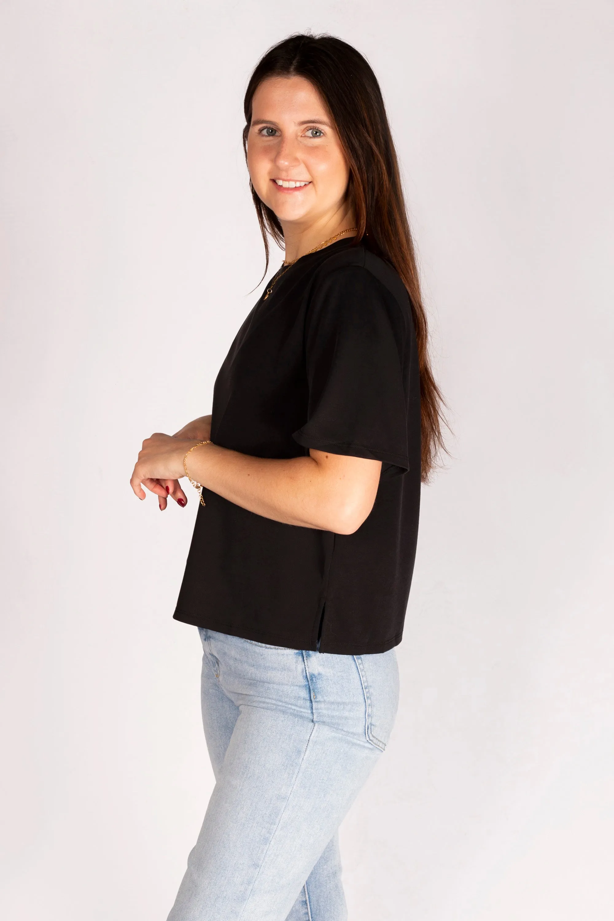 Kendra Black Basic Tee