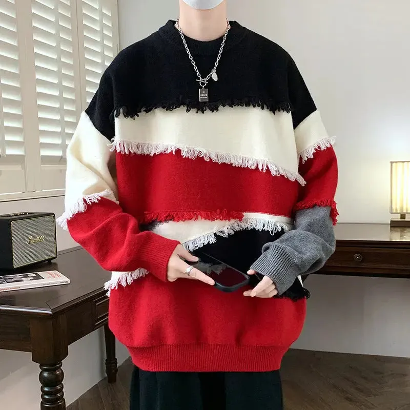 Long Sleeve Sweatshirt Men's Knitwear Korean Style