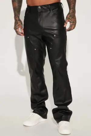 Men's Genuine Black Sheepskin Leather Pants