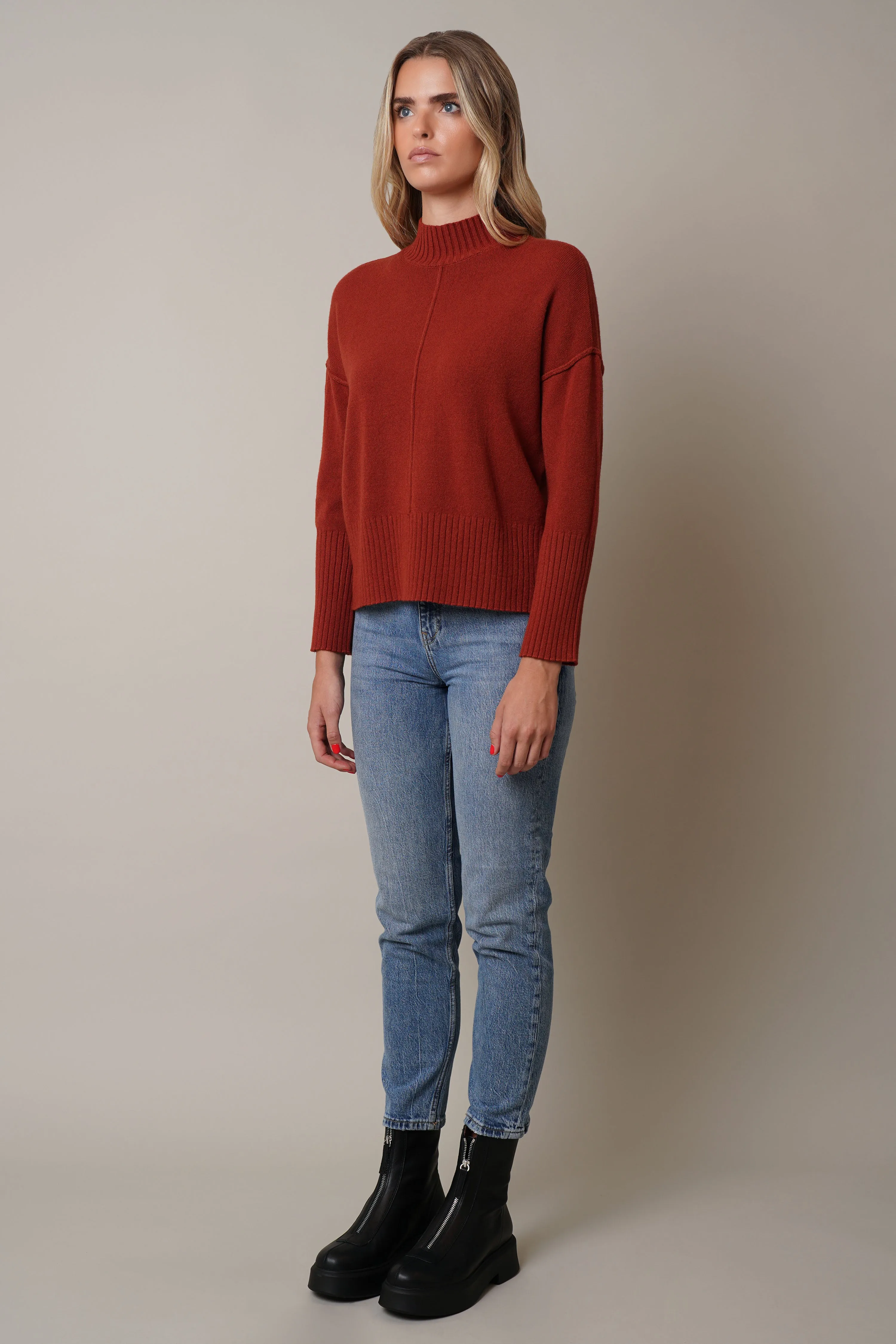 Mock Neck Pullover Sweater