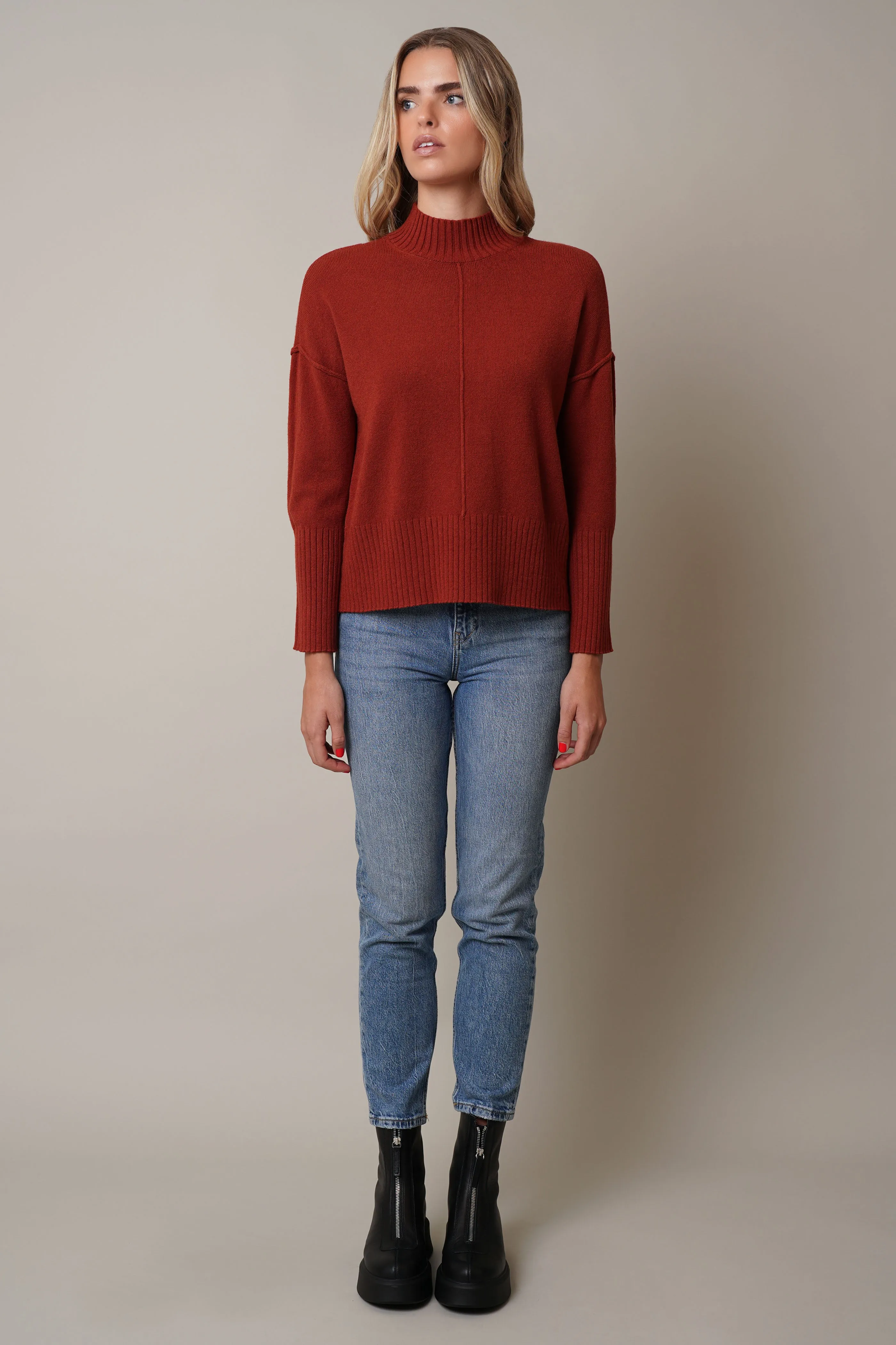 Mock Neck Pullover Sweater