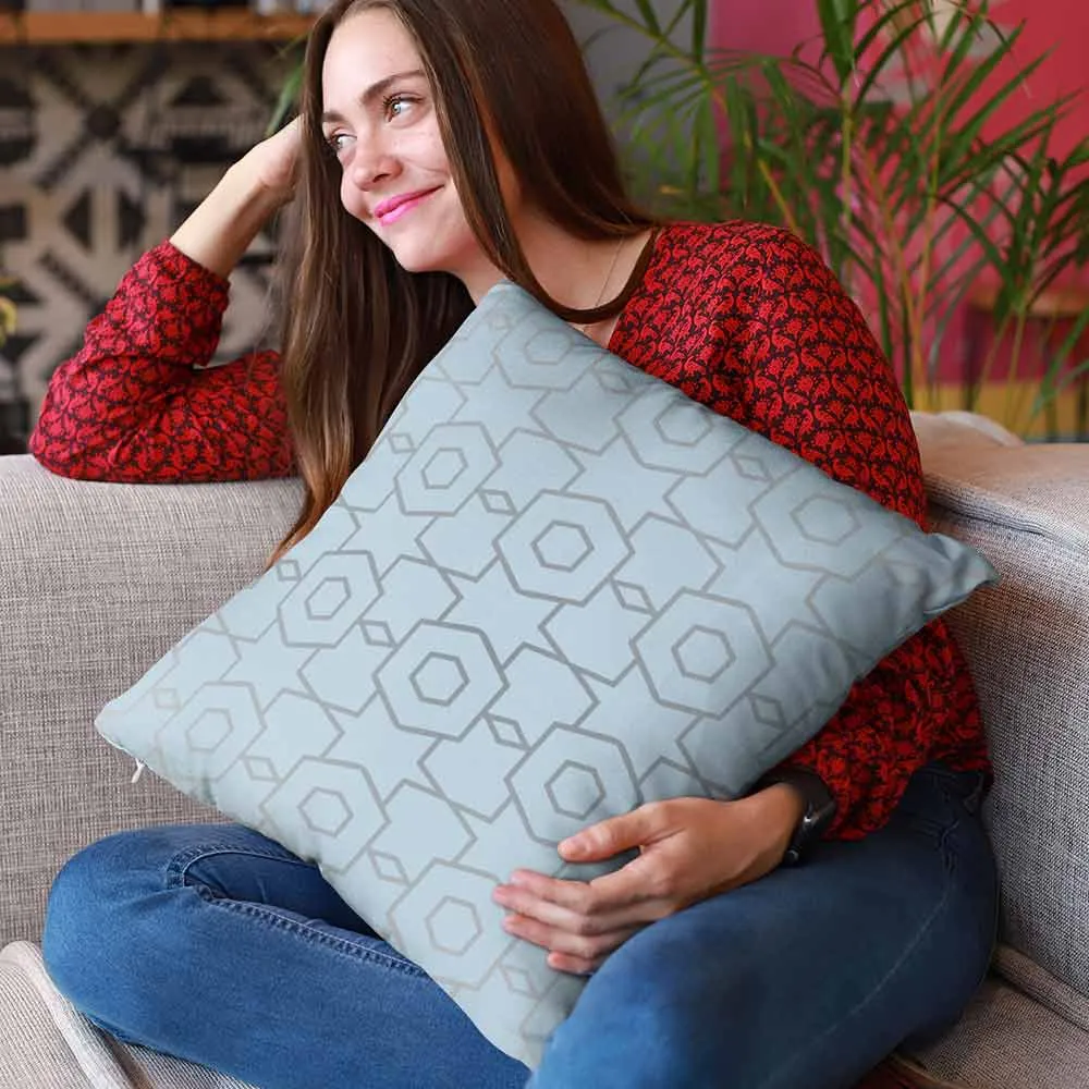 Modern geometric blue cushion covers