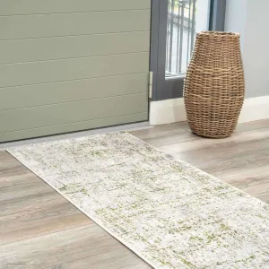 Modern Green Abstract Runner Rugs