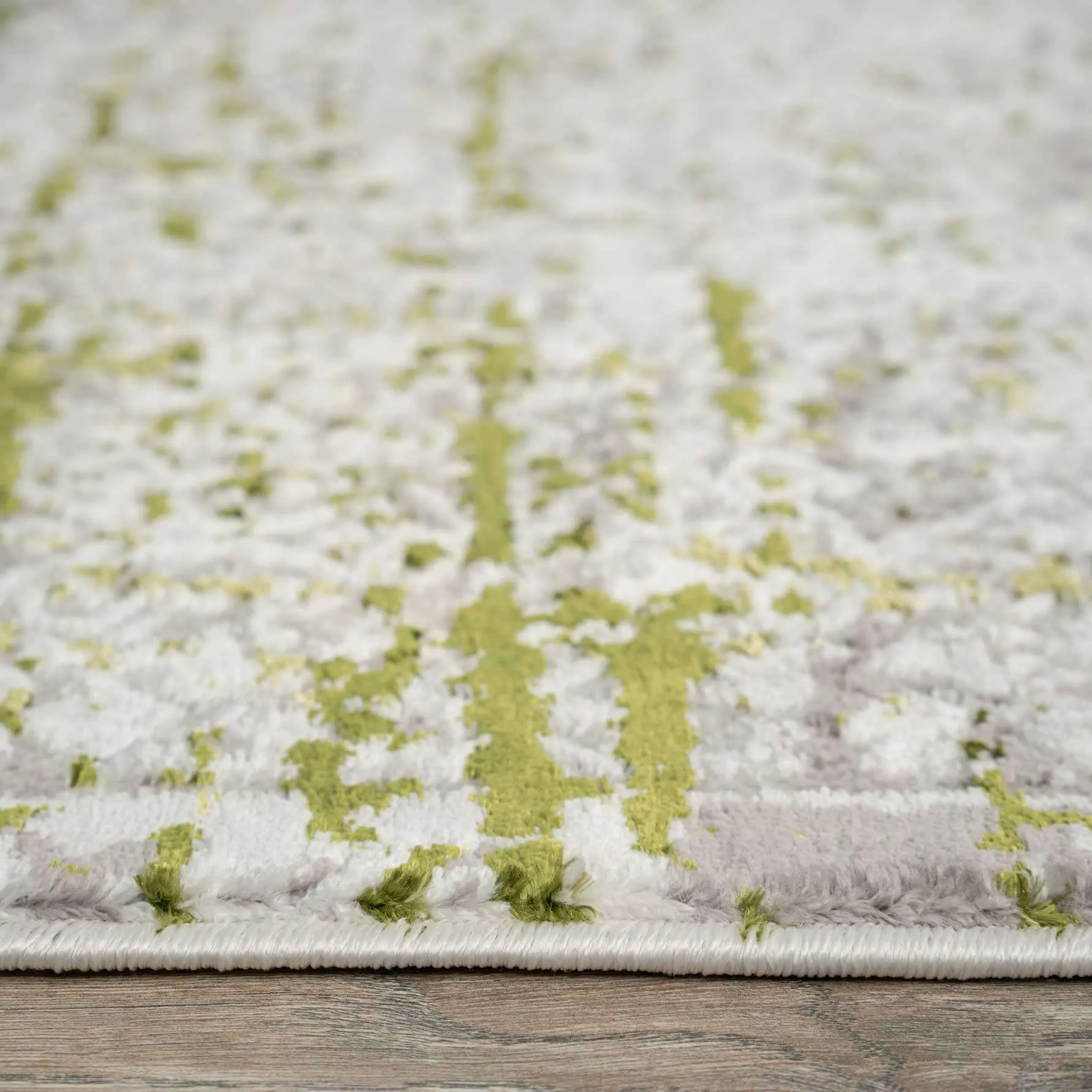 Modern Green Abstract Runner Rugs