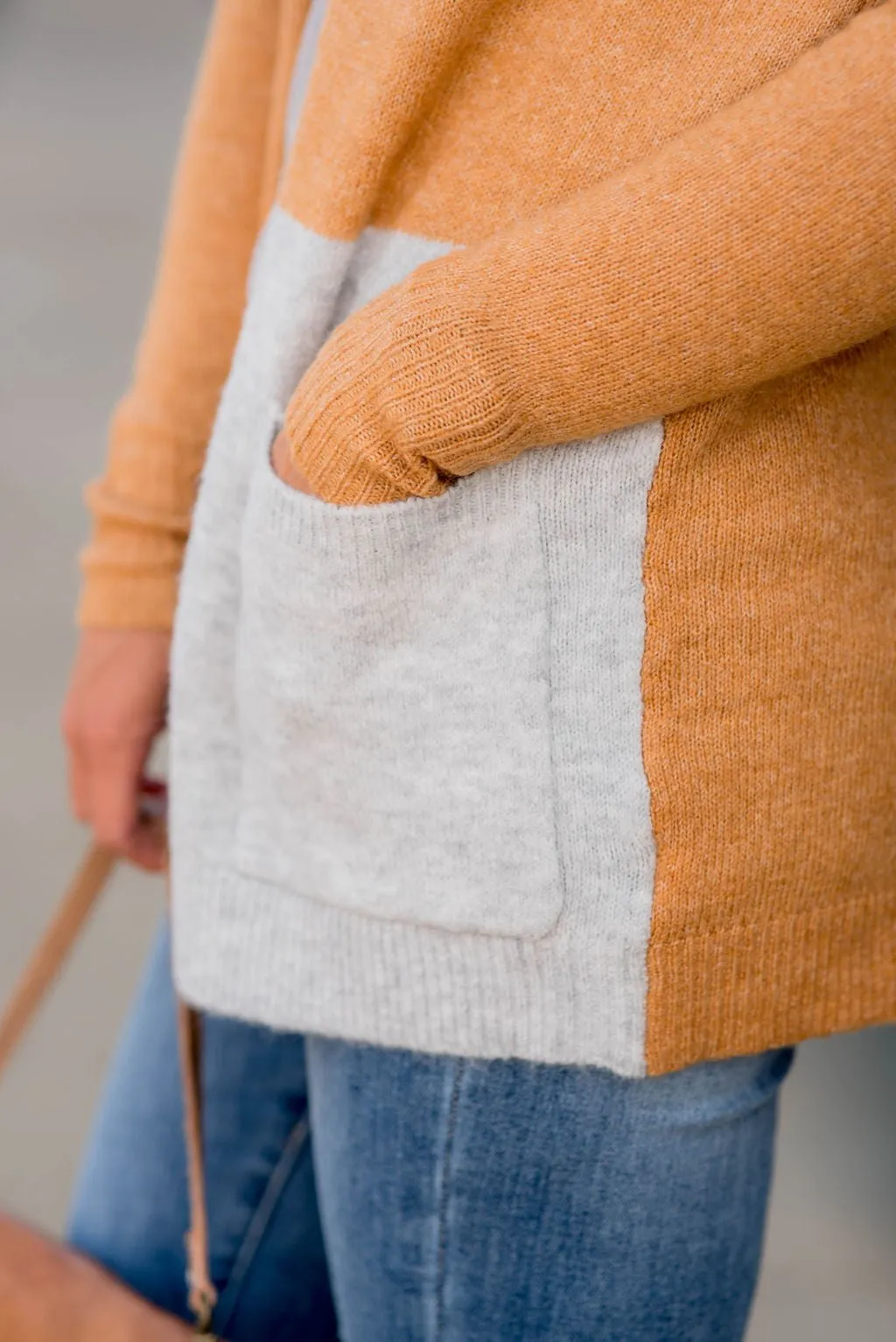 Neutral Blocked Pocket Cardigan