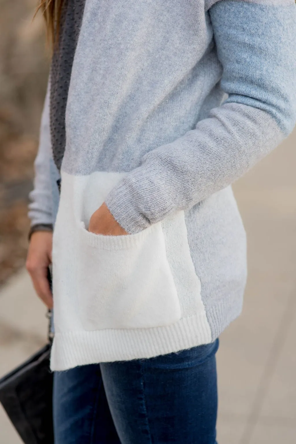 Neutral Blocked Pocket Cardigan