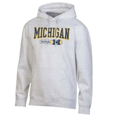 New - NCAA Michigan Wolverines Gray Fleece Hooded Sweatshirt - L