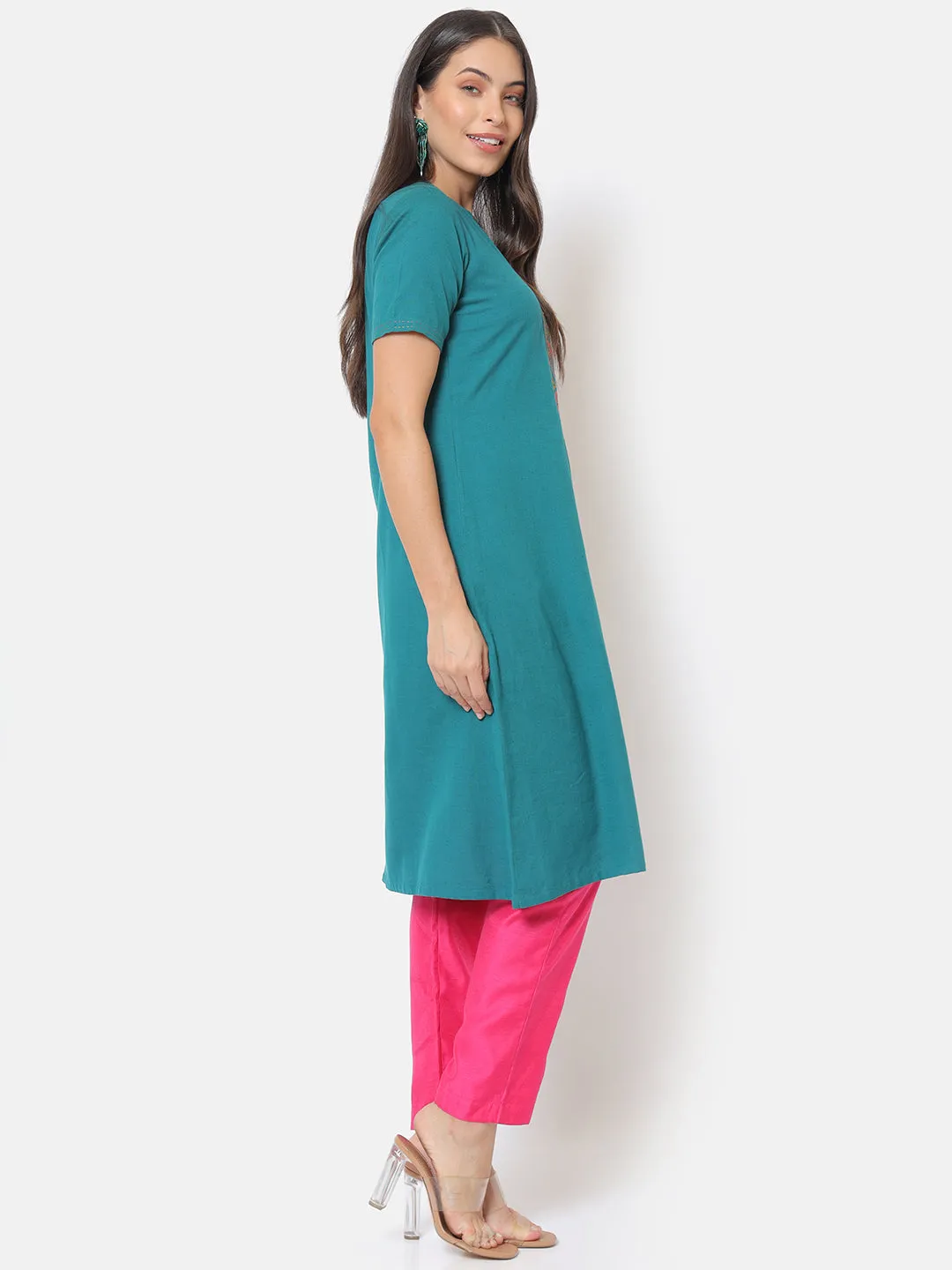 Oceania Green Gathered Kurta