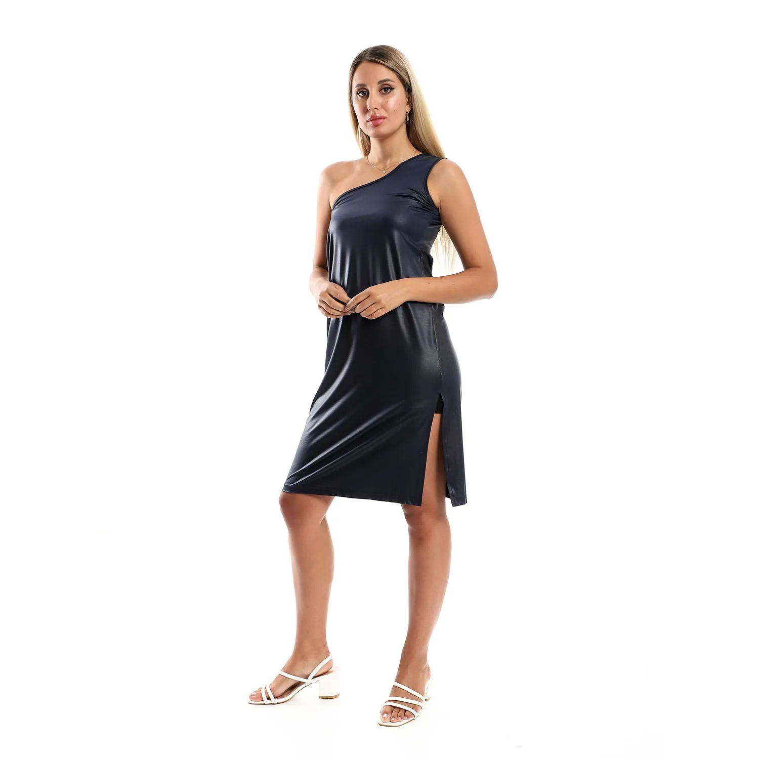 One Shoulder Texture Short Dress - Kady