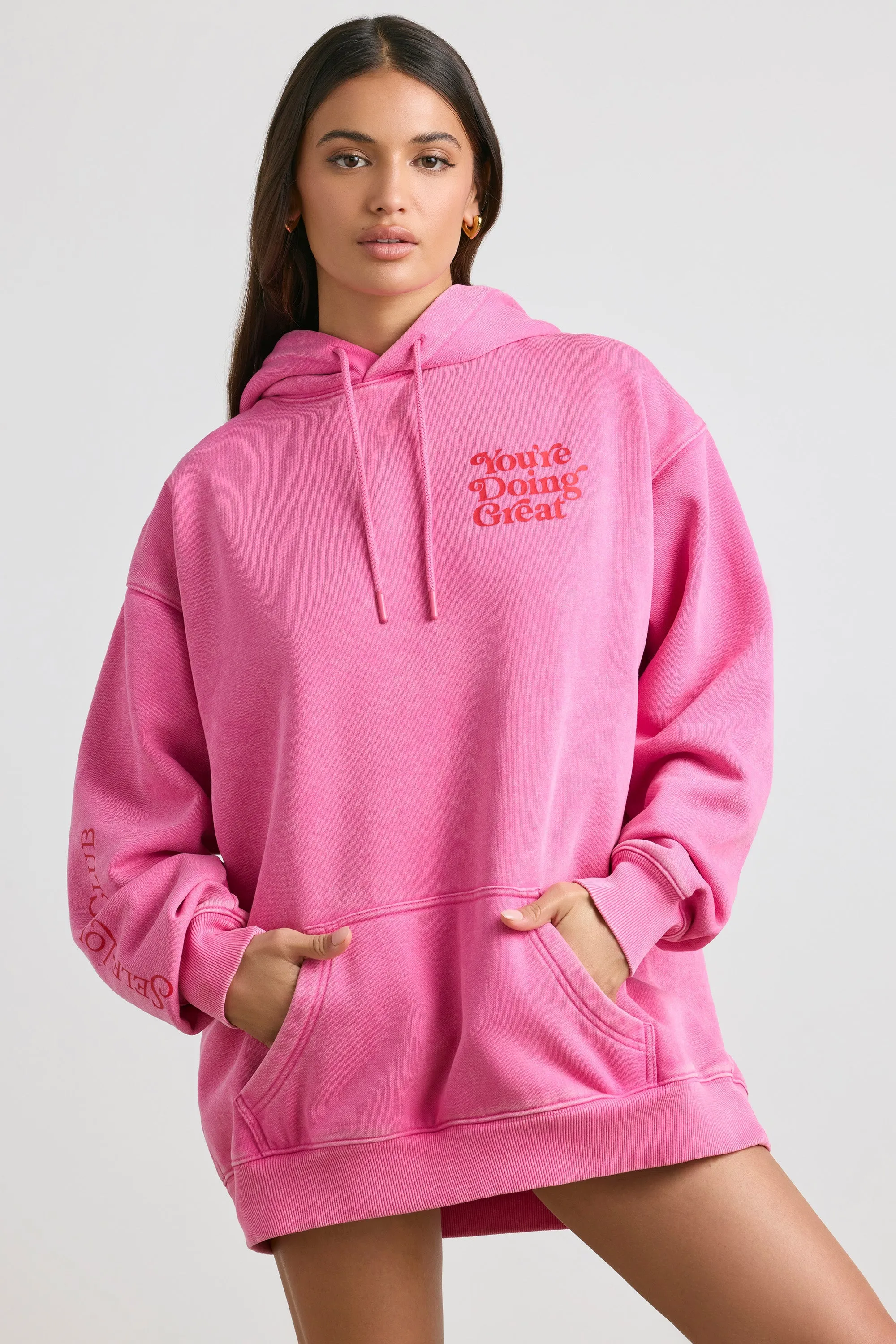 Oversized Hoodie in Hot Pink