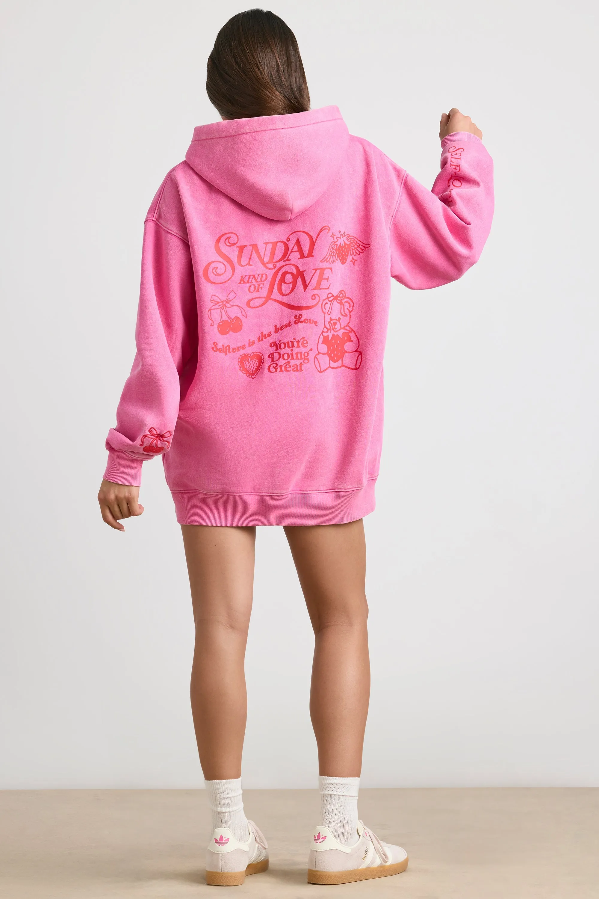 Oversized Hoodie in Hot Pink