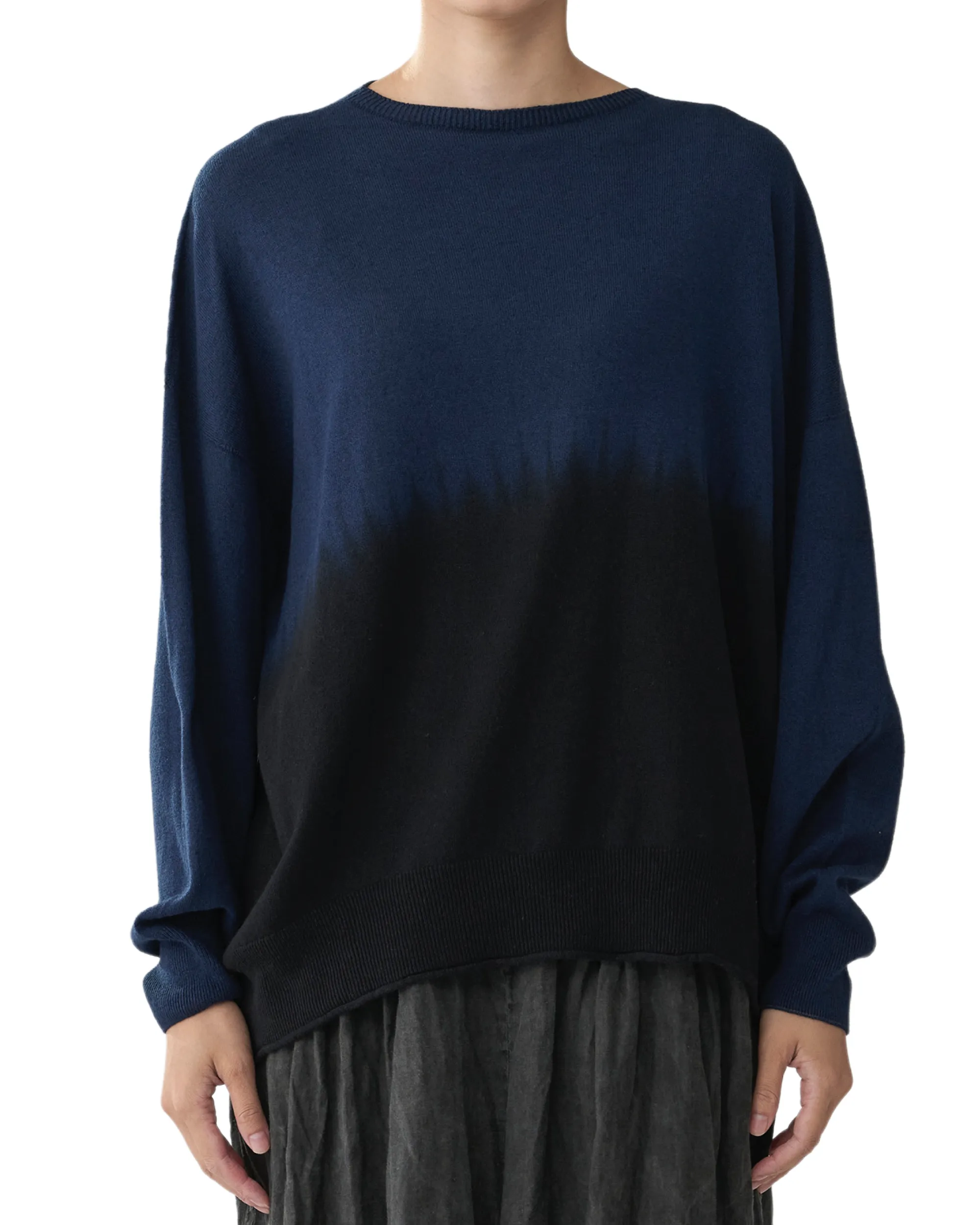 Pas de Calais Round Shibori Pullover Black