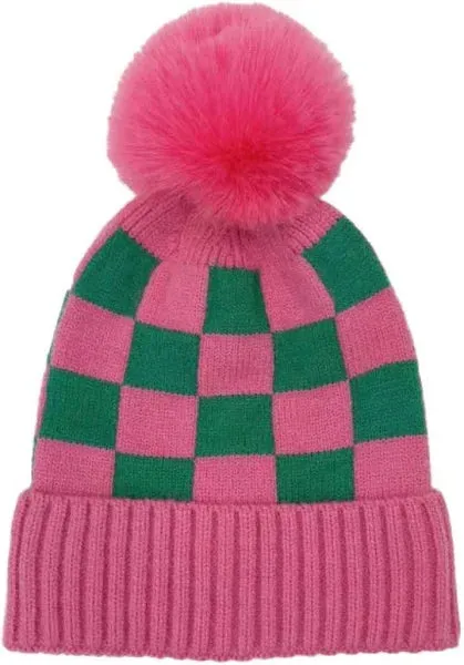 Pom Pom Beanies- Chevron & Checkered