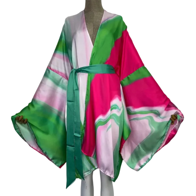 Pre Order: Vibrant Midi Silk Cardigan - WINI