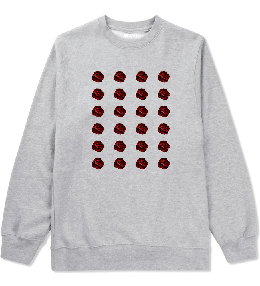 Red Rose Pattern Crewneck Sweatshirt