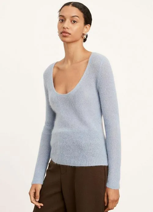 Scoop Neck Pullover in Light Peri Blue