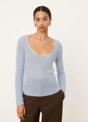 Scoop Neck Pullover in Light Peri Blue