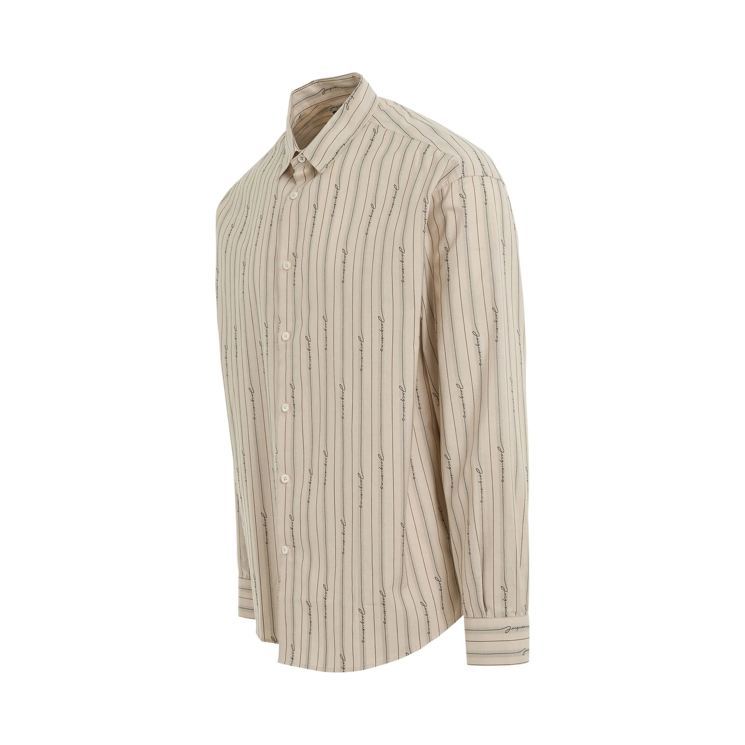 Simon Shirt in Jacquard Beige