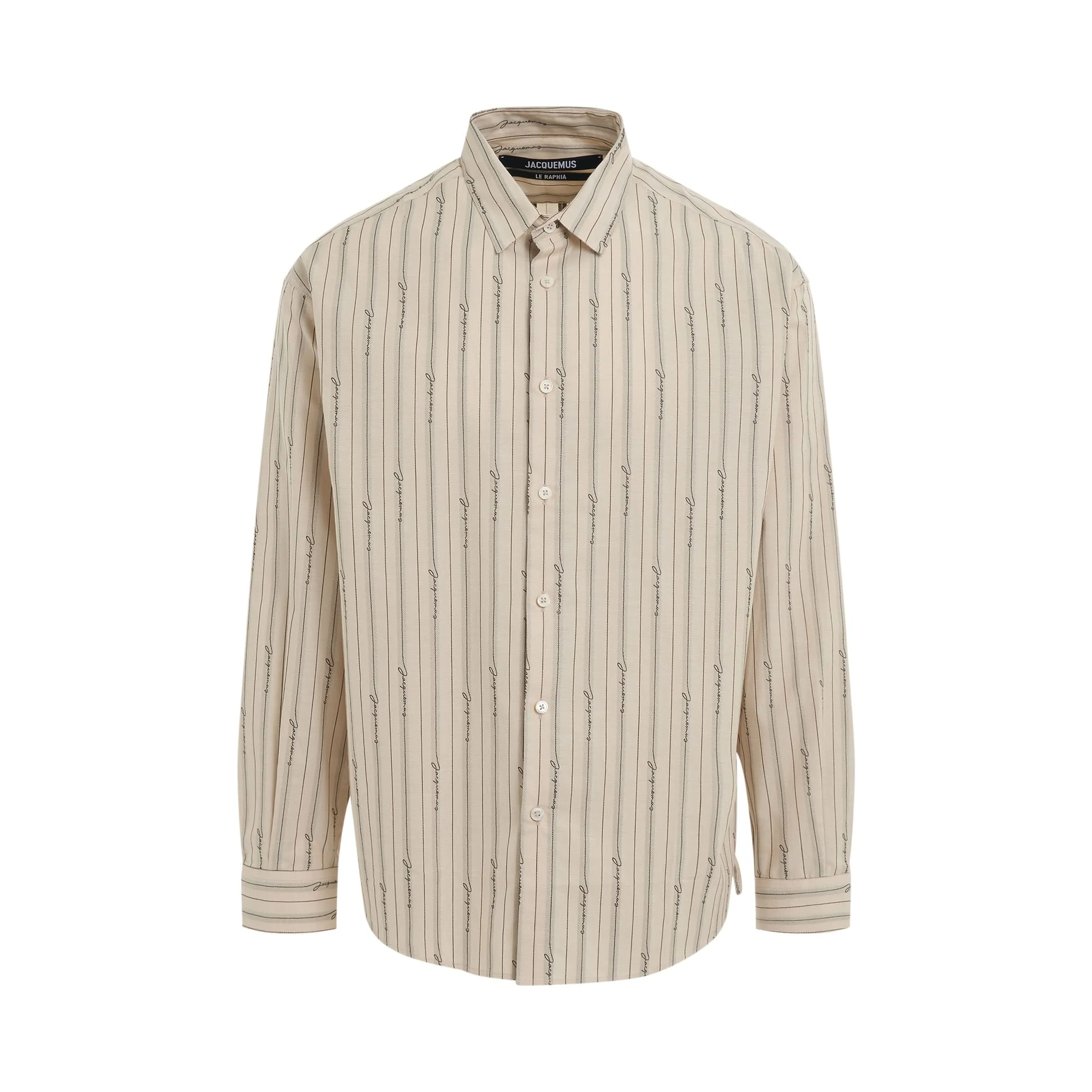 Simon Shirt in Jacquard Beige