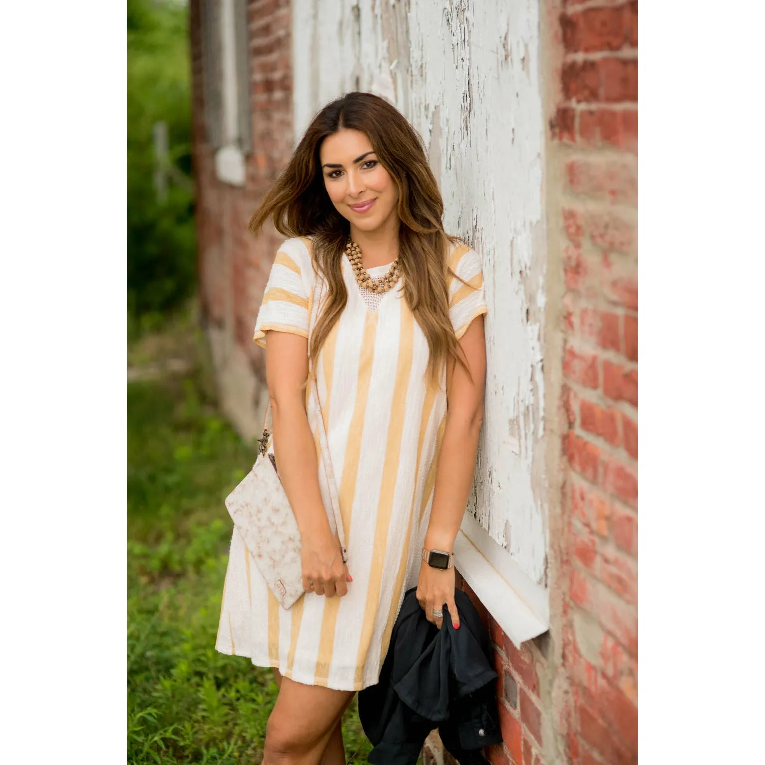 Striped Terry Tunic Dress