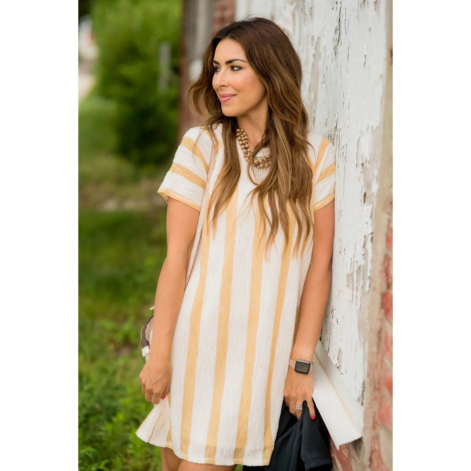 Striped Terry Tunic Dress