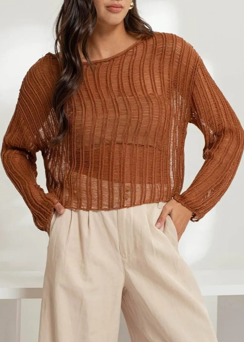 Tasha Crochet Knit Sweater