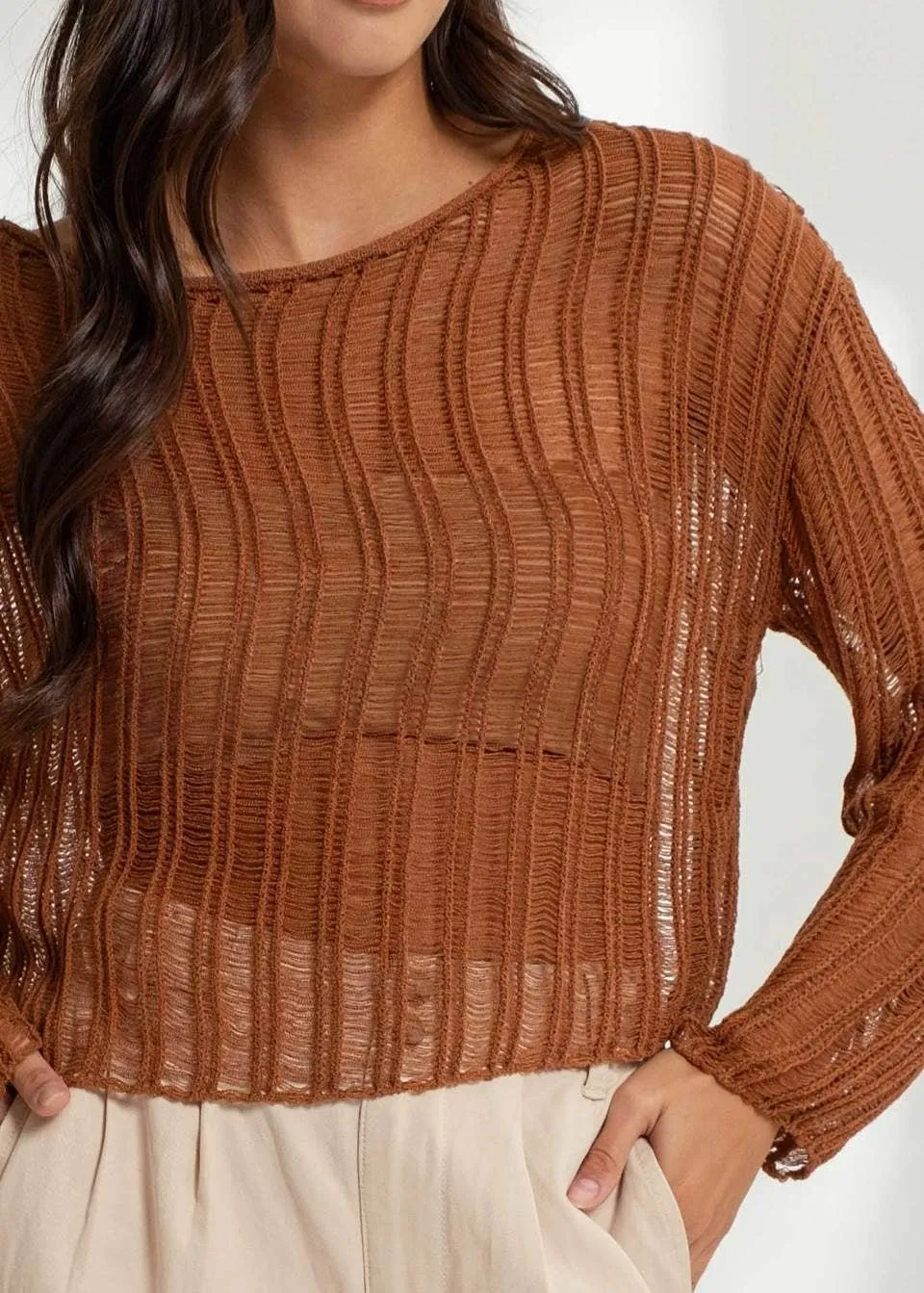 Tasha Crochet Knit Sweater