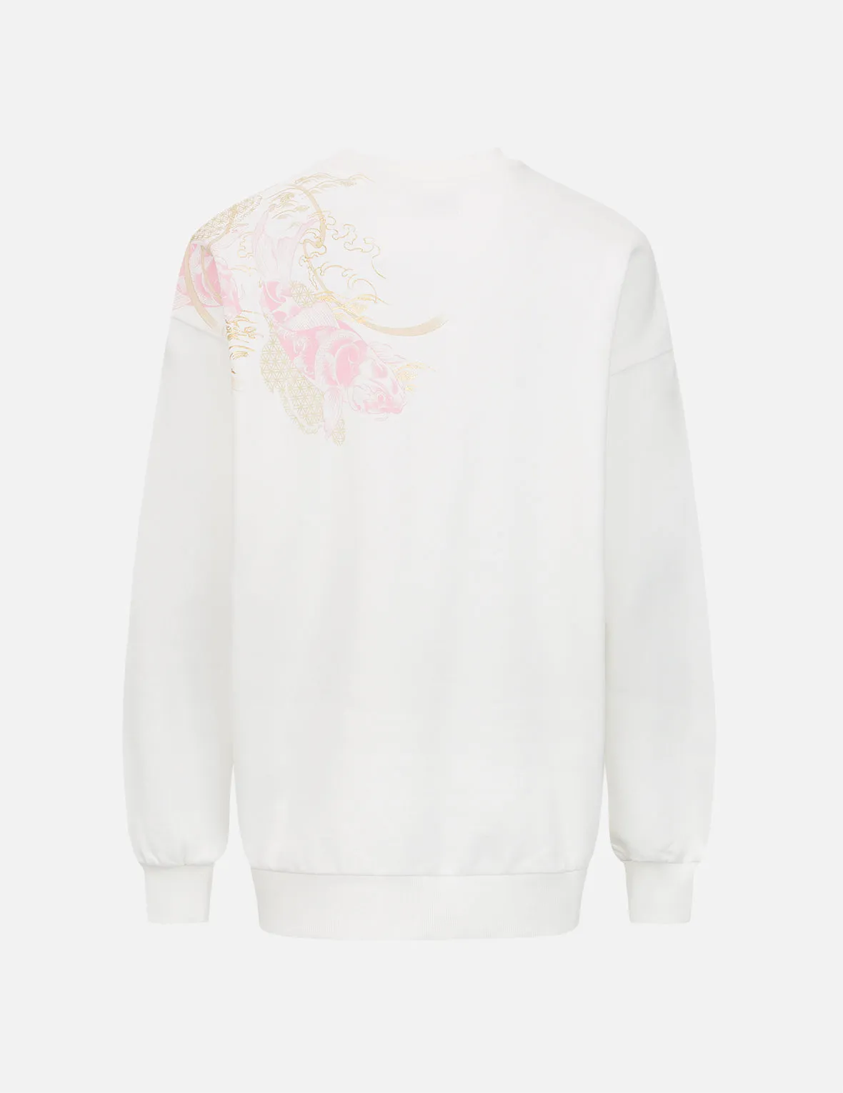 Tattoo Koi with Japanese Pattern Print Sweatshirt