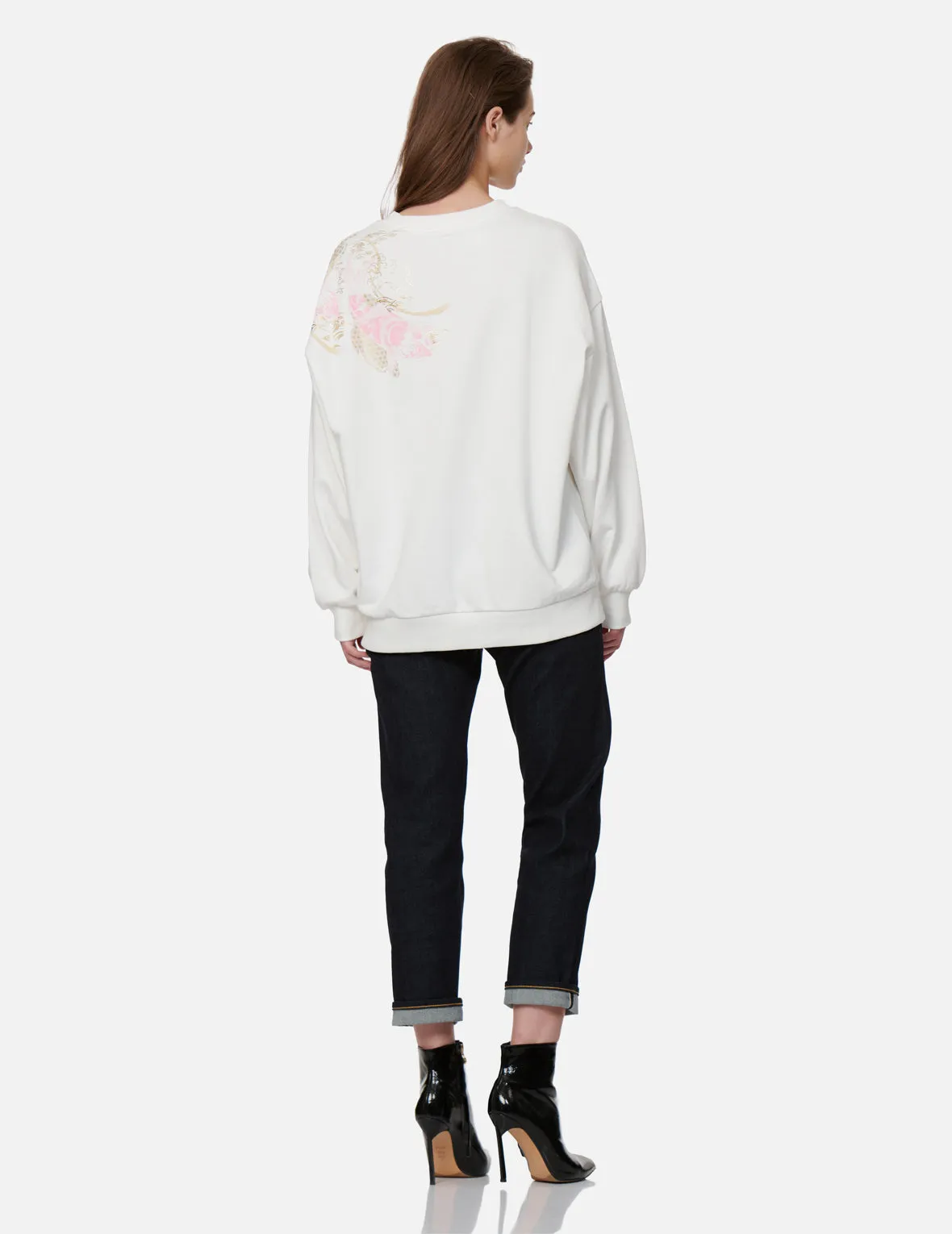 Tattoo Koi with Japanese Pattern Print Sweatshirt