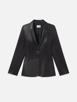 The Femme Leather Blazer -- Black