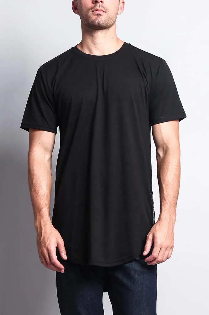 Triple Stacked Plus Long Length Curved Hem T-Shirt