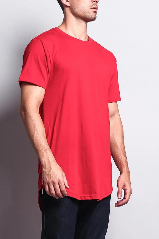 Triple Stacked Plus Long Length Curved Hem T-Shirt