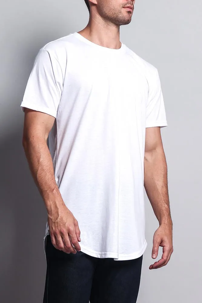 Triple Stacked Plus Long Length Curved Hem T-Shirt