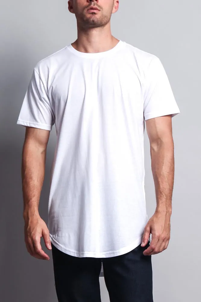 Triple Stacked Plus Long Length Curved Hem T-Shirt