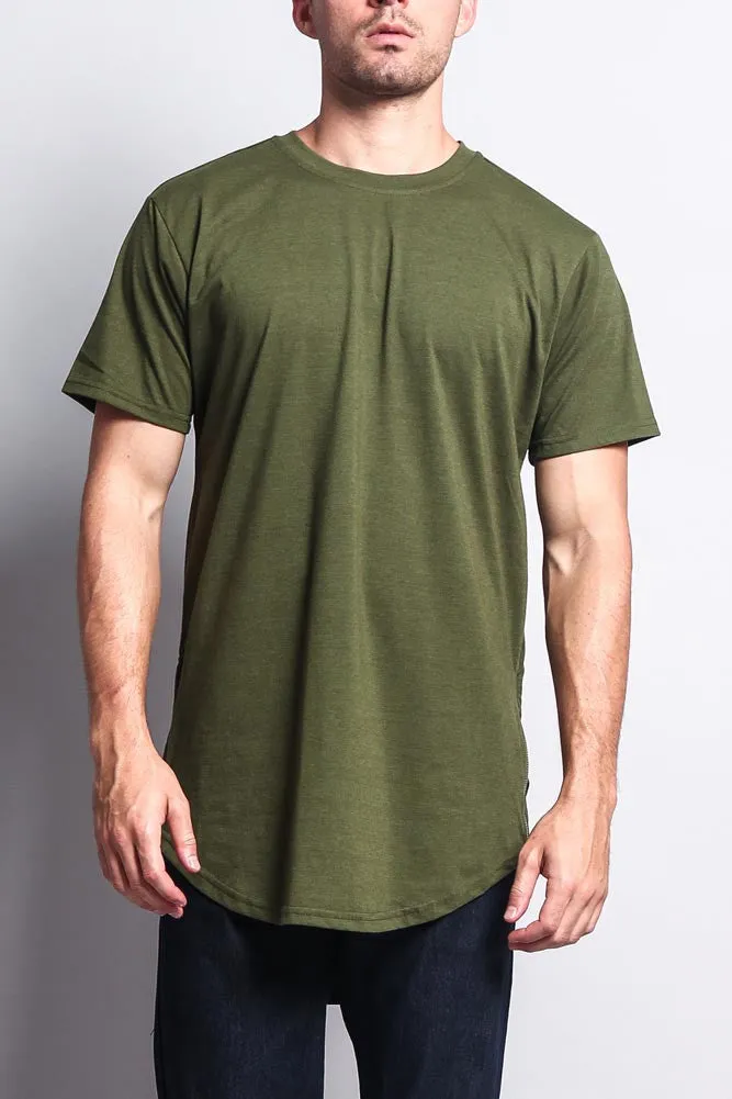 Triple Stacked Plus Long Length Curved Hem T-Shirt