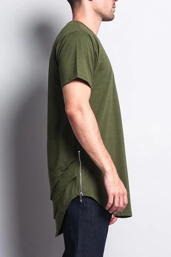 Triple Stacked Plus Long Length Curved Hem T-Shirt