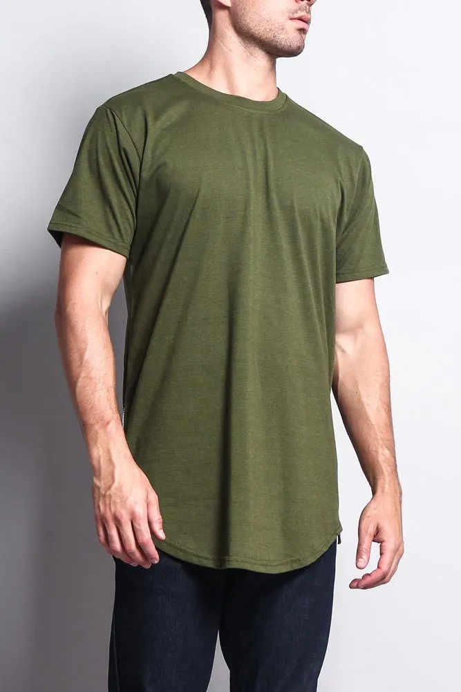 Triple Stacked Plus Long Length Curved Hem T-Shirt