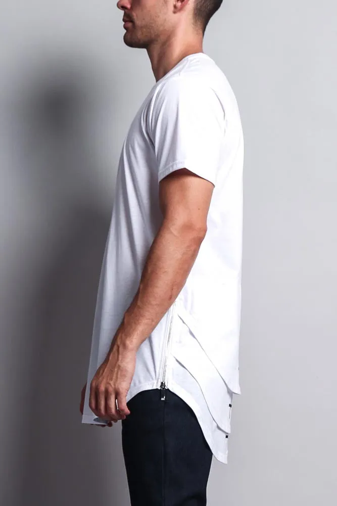 Triple Stacked Plus Long Length Curved Hem T-Shirt