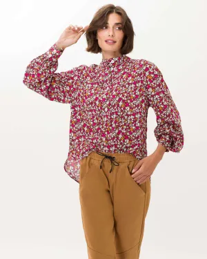 VIV FLOWER PRINT BLOUSE - GINGERBREAD