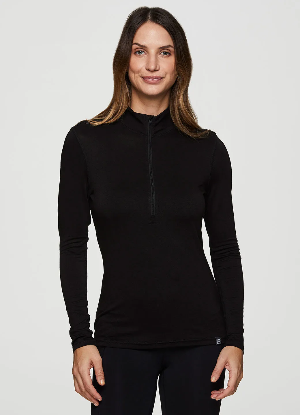 Women's Wool Blend Half Zip Baselayer Pullover Top