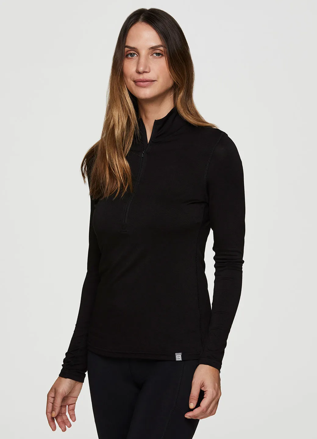 Women's Wool Blend Half Zip Baselayer Pullover Top