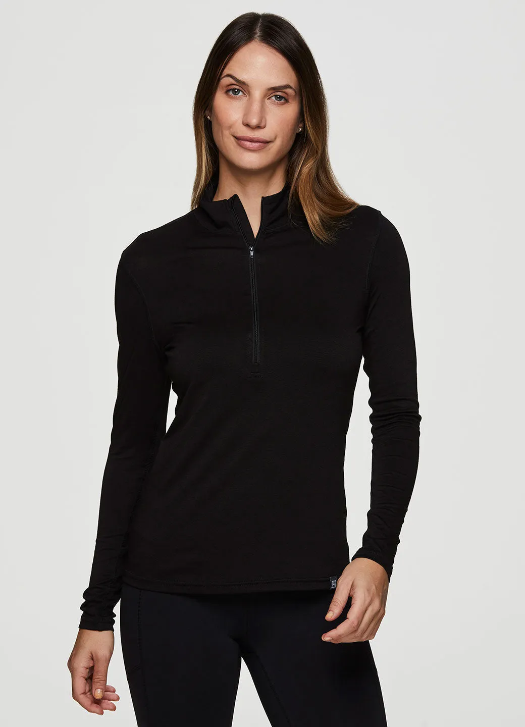 Women's Wool Blend Half Zip Baselayer Pullover Top