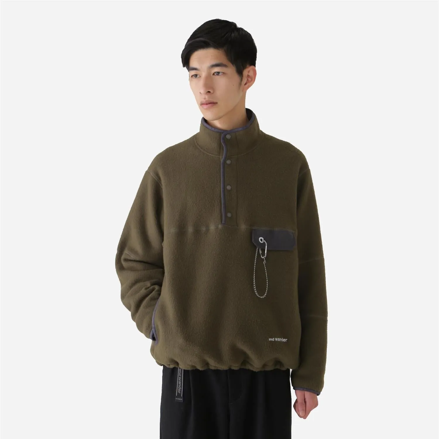 wool fleece pullover - khaki