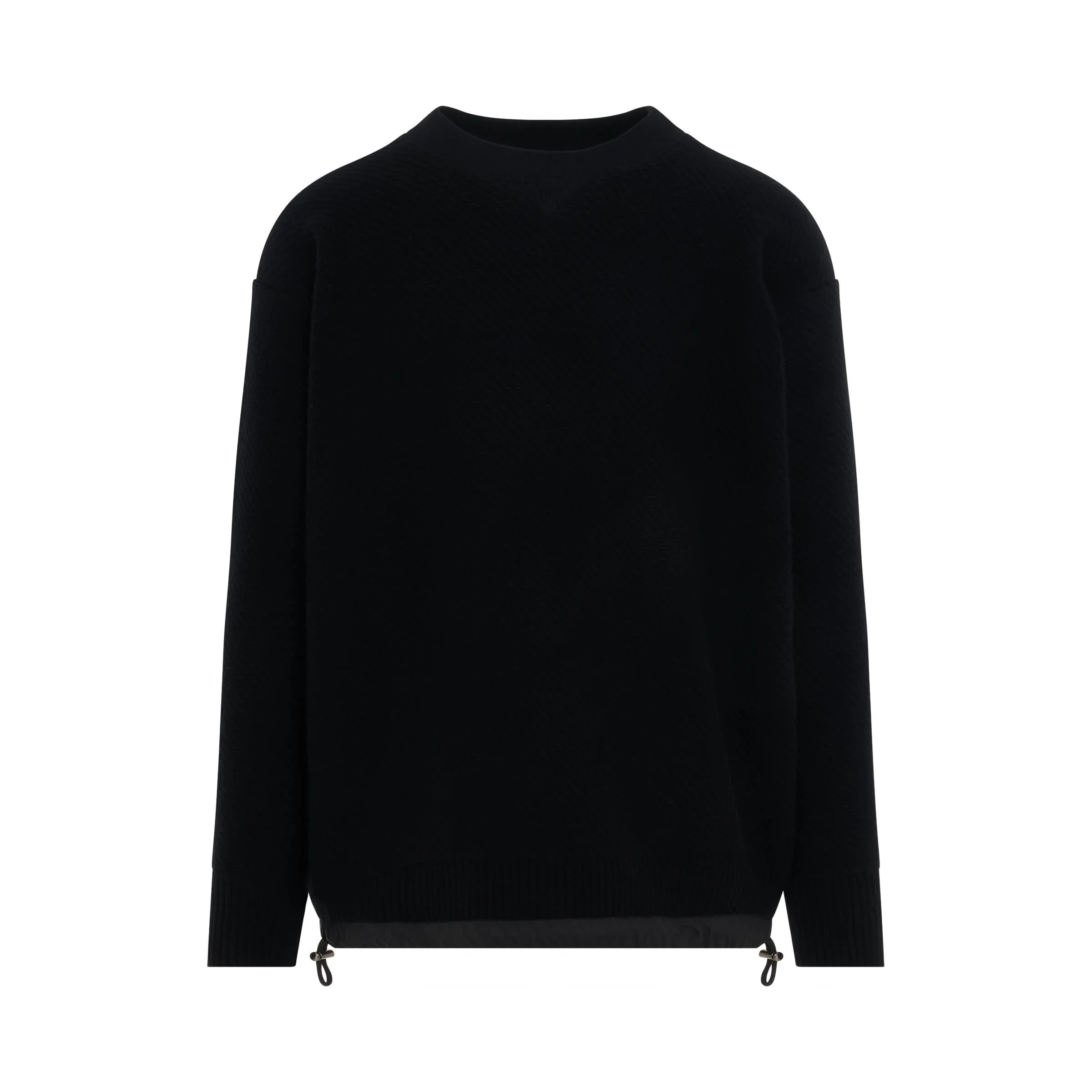 Wool Knit Pullover in Black